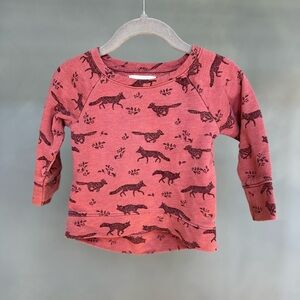 Kids Fox Print Long Sleeve Crew Neck Sweatshirt 12-18M